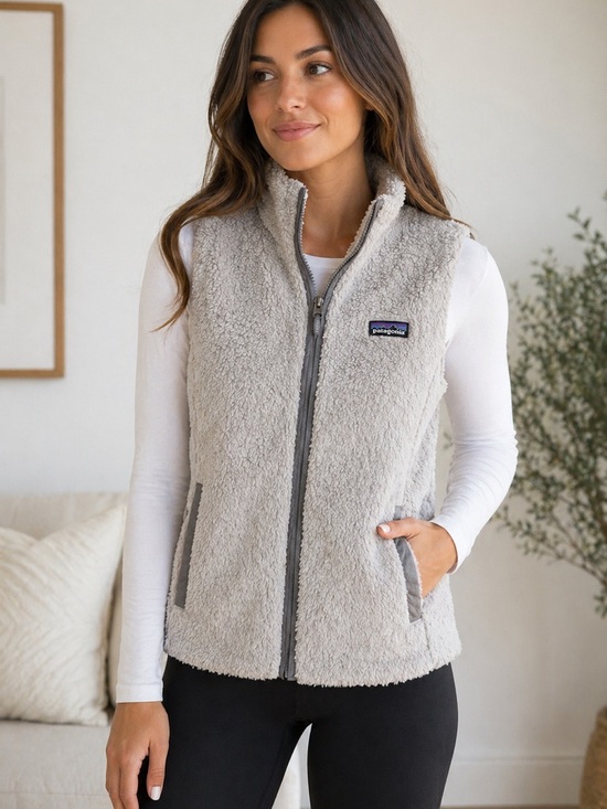 Patagonia Jackets & Blazers - Patagonia Light Gray Sherpa Fleece Vest - Zip Front